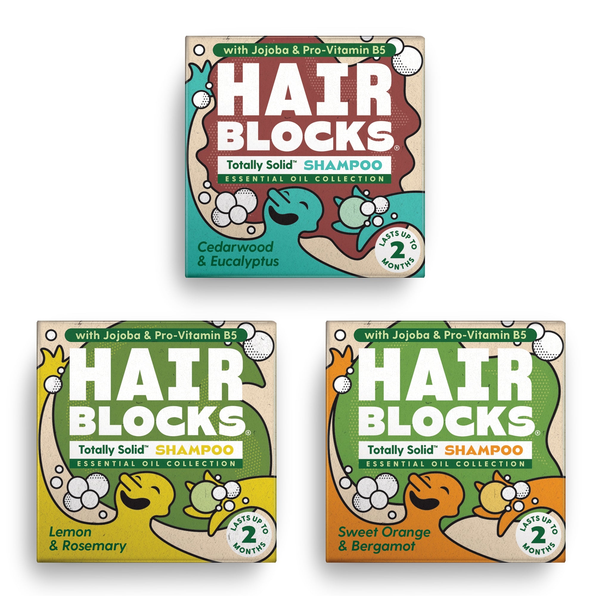 Solid Shampoo - Mixed 3 Pack - Essential Oils